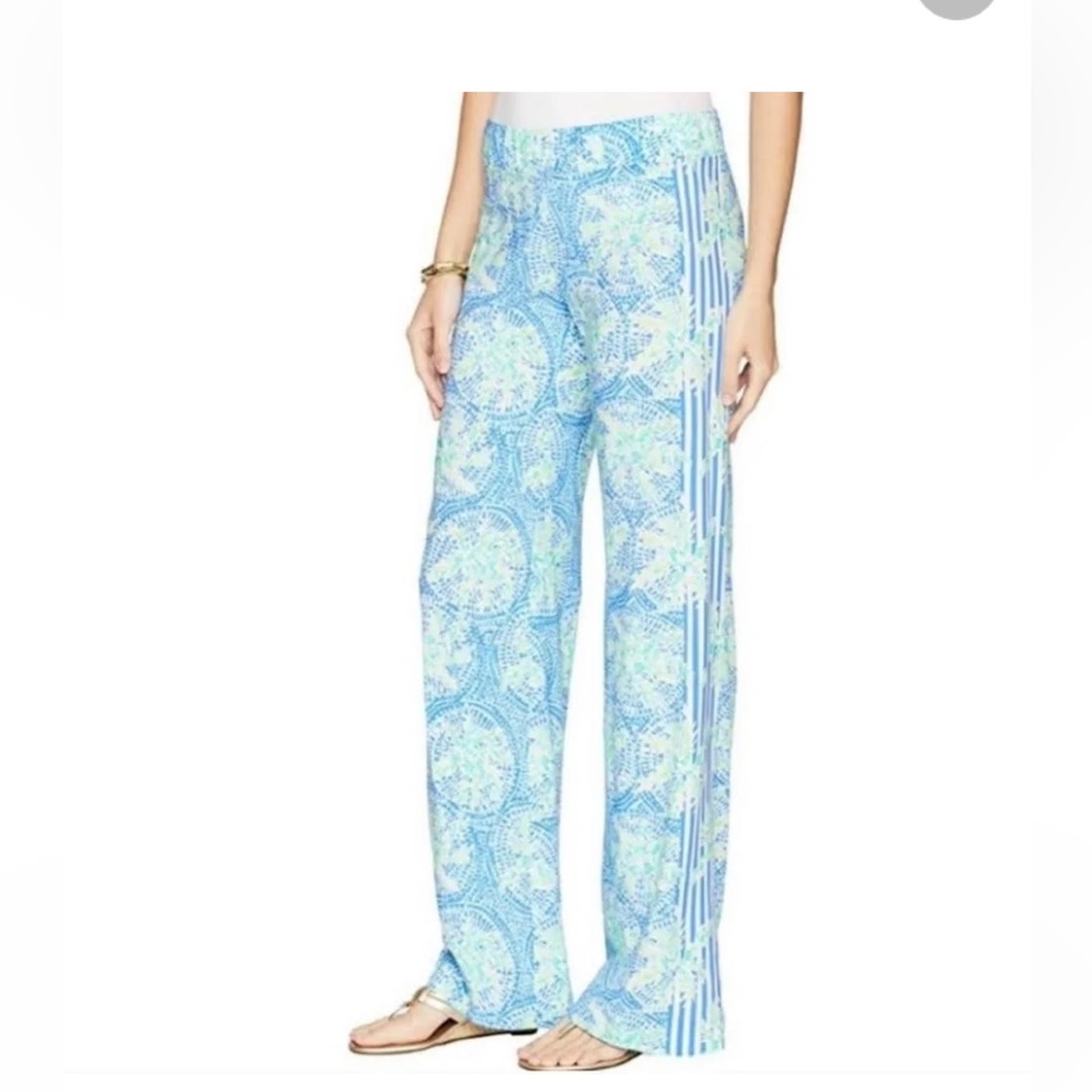 Lilly Pulitzer S Pants Elastic Waist wide legs preowned
